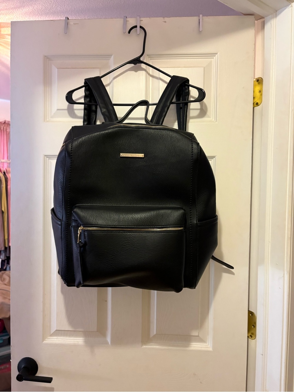 Poppy & peonies leather work backpack